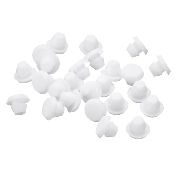 Unique Bargains 25pack Silicone Plugs, Rubber Round Snap in Locking Hole Plugs Waterproof Hole Plug for 5-5.5mm Hole, White