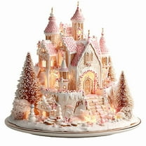 Lilixerw Christmas Wheel Carousel Castle Decor,2D Acrylic Festive Scene Tabletop Displays,Home Table Shelf Decoration,Christmas Party Hanging Ornament