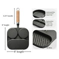 thumbnail image 2 of Aa2Zee 8" Pre-seasoned Premium Cast Iron Breakfast Pan with Wooden Handle - CIBFP0808BLK, 2 of 7