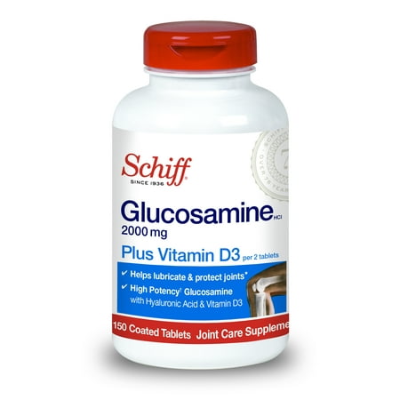 Schiff Glucosamine 2000mg with Vitamin D3 and Hyaluronic Acid, 150 tablets - Joint