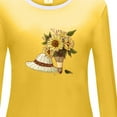 thumbnail image 4 of Pompotops Mode T-shirt Blouse à Manches Longues Col Rond Imprimé Décontracté pour Femmes, 4 of 4