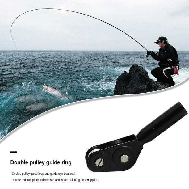 Peggybuy Fishing Rod Guide Trolling Fishing Pole Double Roller