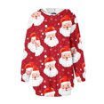thumbnail image 4 of TIMIFIS Robe Chandail à Capuche pour Femmes Imprimé de Noël Manches Longues Ample avec Poches, 4 of 6