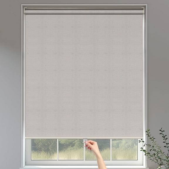 Superjoe 100% Blackout Roller Window Shades, Free-Stop Pull Down Shades for Windows with Thermal Insulated Waterproof Fabric, Roller Blinds for Indoor Windows, Office, Home, 30"x72", Beige