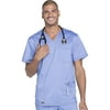 Dickies Essence Medical Scrubs Top for Men V-Neck Plus Size DK630, 5XL, Ciel Blue