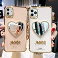 thumbnail image 4 of Makeup Mirror Mobile Phone Case, Luxurious Bling Heart-Shaped Mirror Phone Case(iPhone 12), 4 of 8