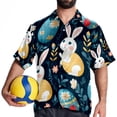 thumbnail image 4 of Easter Men's Short Sleeve Beach Shirts Hawaiian Button Down Casual Summer Printed Unisex Top, 4 of 6