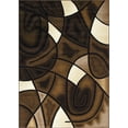 thumbnail image 2 of Allstar 5x7 Modern Area Rug in Brown with Charcoal Grey Abstract Mosaic Curve design (4' 11" x 6' 11"), 2 of 9