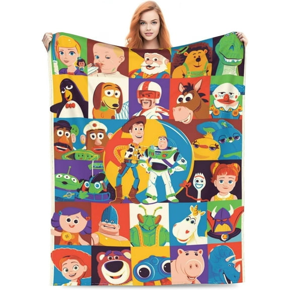 Toy Story Bed Blankets Lightweight Flannel Throws Blankets All Seasons Blankets For Sofa Bed Travel Camping 60"*80"