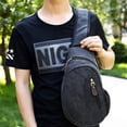 thumbnail image 4 of Men Sling Bag Canvas Casual Multipurpose Chest Bag Sling Backpack for Cycling, 4 of 6