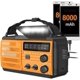 thumbnail image 1 of Aleko-8000mAH Radio meteorológica de emergencia, Radio de emergencia con manivela solar, AM/FM/NOAA Alert Weather Radio Power Bank, con alarma SOS, linterna, lámpara de lectura, carga tipo C. Alerta de NOAA de radio meteorológica naranja ACTIVE Biensenido a ACTIVE, 1 of 5