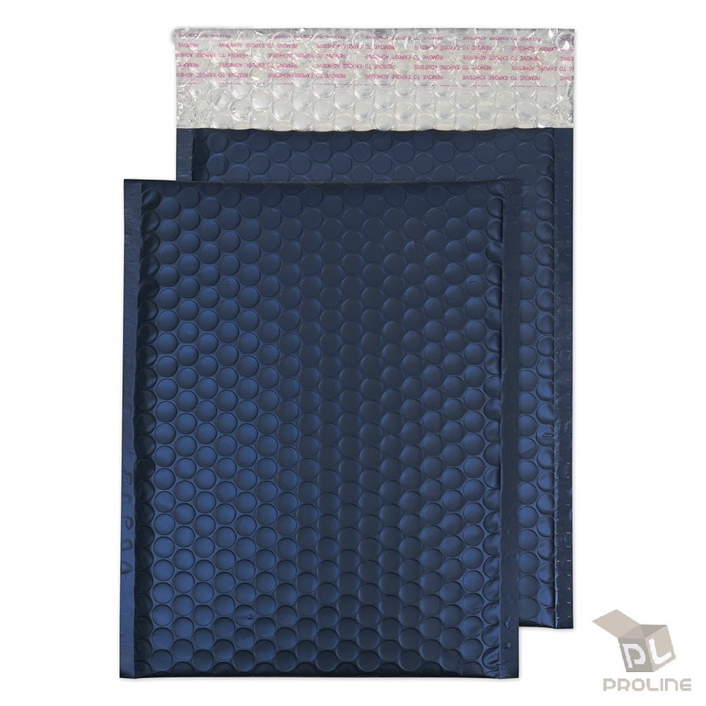 ProLine® Matte Metallic Royal Blue Poly Bubble Mailers Envelopes 4" x 8