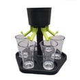 thumbnail image 1 of Juego de dispensador de vino de cristal hexagonal para fiestas y ferias con puntas y bandeja para copas de vino, medio, 1 of 5