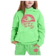 thumbnail image 2 of LIUYUNNN Kids Girls Boys Sweatsuit Set 2PC Long Sleeve Green Heart Pullover Hoodie Sweatpants Joggers Set Fall Clothes Teen Outfits for Girls 7-8 Yeats Trendy Boys Girls Autumn and Winter Outfits, 2 of 3