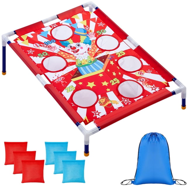 Juego de lanzar pufs de payaso Gemscream con 6 bolsas, portátil