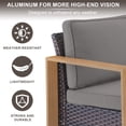 thumbnail image 4 of POCASSY Patio Chair Set of 2, Outdoor Porch Chairs with All Weather Wicker and Thick Cushions for Porch, Garden and Balcony, Gray, 4 of 6