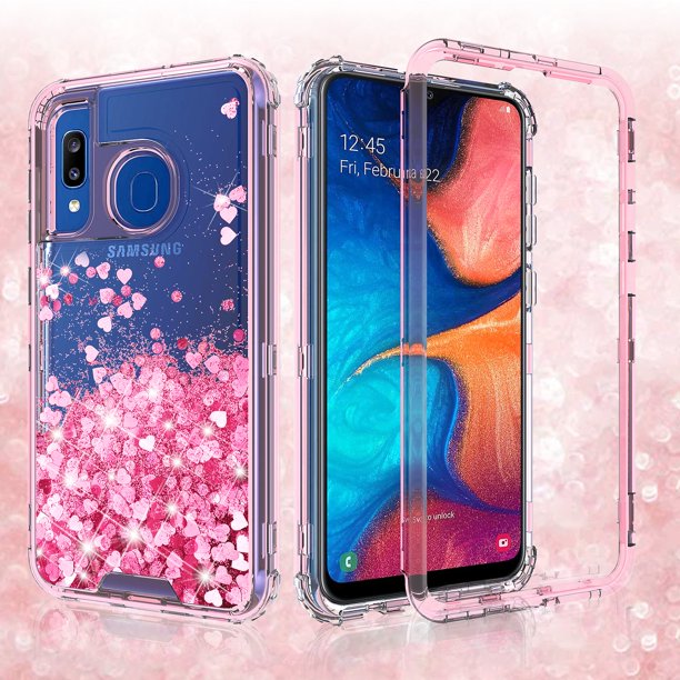 Samsung Galaxy A20 | A30 | A50 Case, Clear Glitter Bling Liquid Heavy