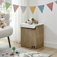 thumbnail image 3 of Collapsible Folding Corduroy Kids Plush Laundry Hamper Toy Storage - Brown/White Dog, 3 of 11