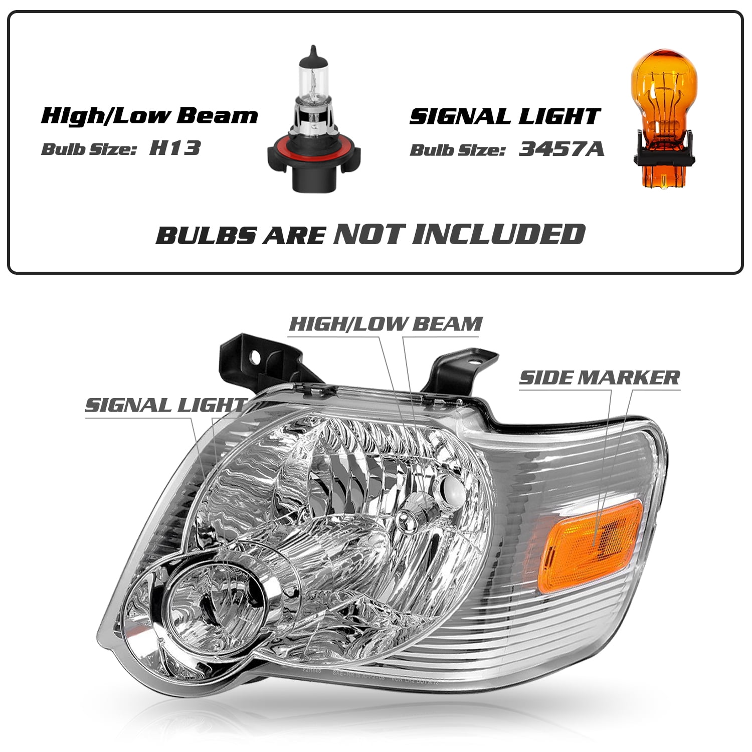 For 2006 2007 2008 2009 2010 Ford Explorer Headlights Headlamps Pair Left+Right
