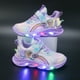 thumbnail image 5 of Zapatos informales de Disney para niña, zapatillas deportivas de malla transpirables con luces Led, princesa Elsa, color rosa y morado, talla de zapatillas 22-35, 5 of 5