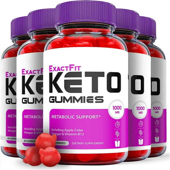 (5 Pack) Exact Fit Keto ACV Gummies - Supplement for Weight Loss - Energy & Focus Boosting Dietary Supplements for Weight Management & Metabolism - Fat Burn - 300 Gummies