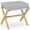 Gray, variant on Bamboohomie Foldable Vanity Stool, Bamboo X-Leg Patio Ottoman and Footstool with Padded Cushion, 250 lbs Capacity, White
