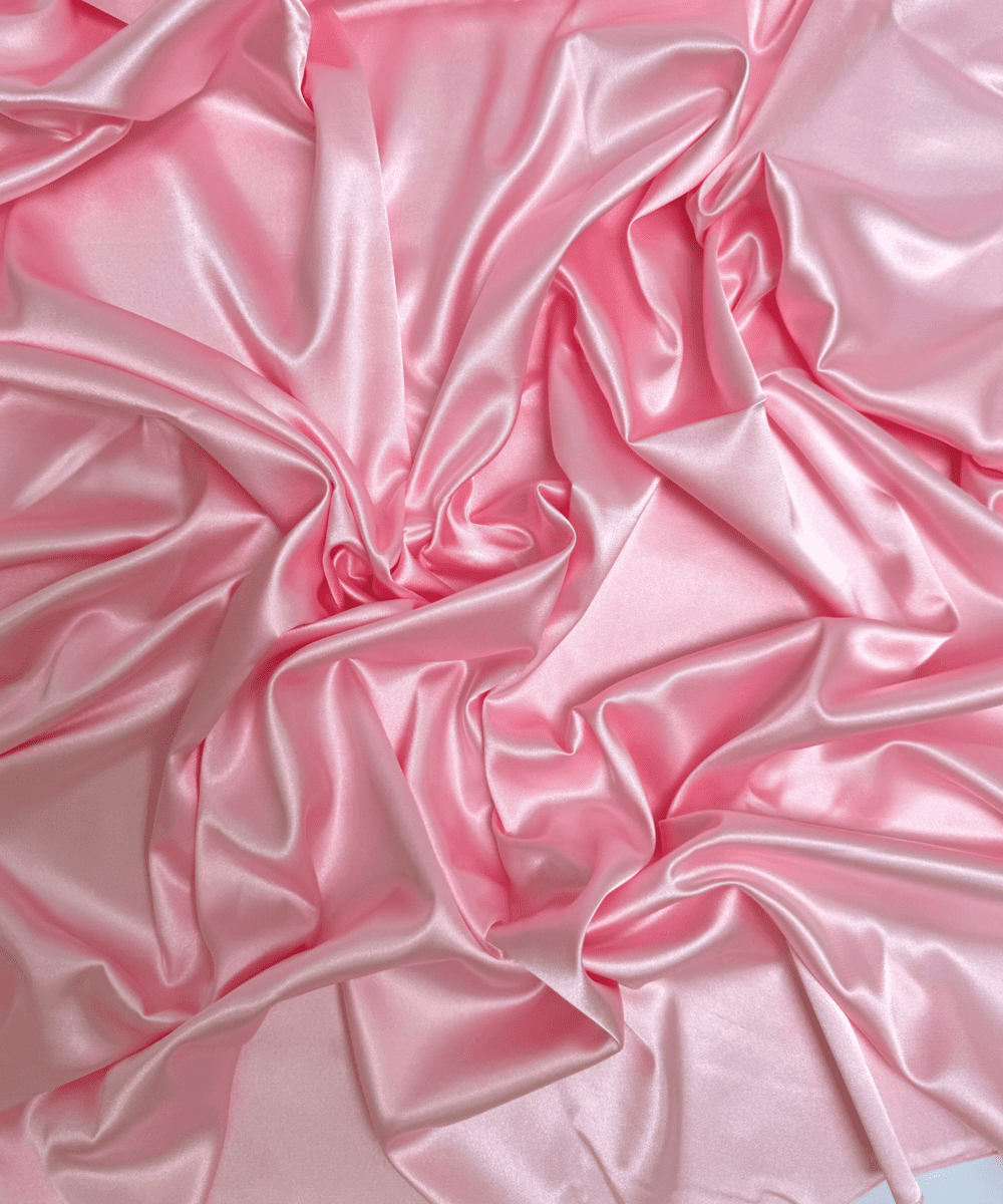Silky Stretch Satin Fabric by Yard 60" Inch Wide - Charmeuse Satin Fabric for Gowns, Weddings Decor, Table Sheets, DIY Crafts, Sewing (Baby Pink, 1 Yard)