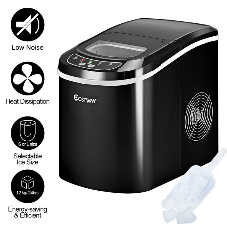 Compact and Portable Ice Maker, Black