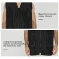 thumbnail image 2 of Barber Stylist Vest for Men, Salon Hairdresser Jacket Smock Clothing-Black, 2 of 7