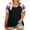 677-Black1, variant on Plus Size Tops For Women 3X Rainbow Stripe Sleeve Raglan Shirts Short Sleeve Orange Summer Blouses Crewneck Tee 3XL 20W 22W