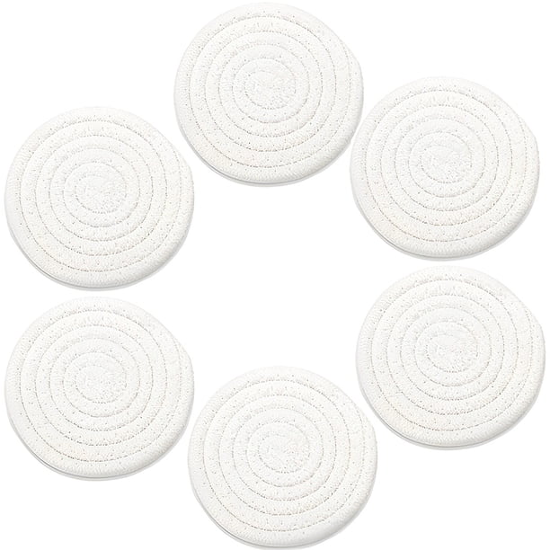 Bearachild 6 uds manteles individuales resistentes a las manchas antideslizantes taza lavable cojín hecho a mano aislamiento trenza posavasos vajilla Mostrada Blanco Bearachild HA073250-01