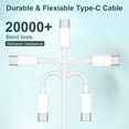 thumbnail image 4 of USB C to USB C Cable Charger 60W 3-Pack 6ft Long Type C Fast Charging Cable Cord for iPhone 15 Pro Max Plus Samsung S23 Note 20 iPad Pro Air Mini MacBook Air Case, 4 of 7