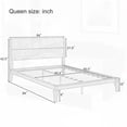 thumbnail image 4 of Mid-Century Modern Queen Size Bamboo Wood Platform Bed with Wood Slat Support, No Box Spring Needed, Easy Assembly, 4 of 10