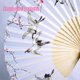 thumbnail image 2 of Hand Fan Folding, 2Pcs Silk Fan with Yellow Tassel Foldable Handheld Fans, 2 of 5