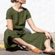 thumbnail image 5 of Mamelucos sueltos para mujer Monos de pierna ancha de algodón de color sólido Ropa femenina simple FLhrweasw Nuevo, 5 of 7
