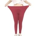 thumbnail image 5 of Plus Size Leggings, Audhol Women's Solid Color Fashionable Casual Sports Hip Lifting High Yoga Pants Plus Size High Waist Yoga Pants Yoga Leggings for Women Red 4XL, 5 of 6