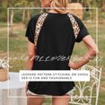 thumbnail image 2 of Femmes T-shirt Imprimé Manches Courtes Col Rond Été T Haut Décontracté, Noir, S, 2 of 8