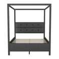 thumbnail image 4 of Queen Size Upholstery Canopy Platform Bed with Four Support Legs, Gray, 4 of 9