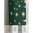 thumbnail image 6 of Star Moon Sheer Curtains 2 Panels Set Retro Gorgeous Gold Polka Dots Stars Moon Dark Green Sheer Window Curtains Light Filtering Rod Pocket Voile Drapes for Bedroom Living Room 52"x45", 6 of 8