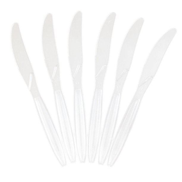 JAM Plastic Knives, Clear, 100 Disposable Knives/Box