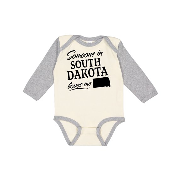 Inktastic Someone in South Dakota Loves Me Boys or Girls Long Sleeve Baby Bodysuit