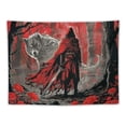 thumbnail image 5 of Nawypu  Skull Tapestry Goth Wolf Tapestry Mushroom Moon Tapestry Death Skeleton Flowers Tapestry Horror Forest Tree Tapestry Wall Hanging for Bedroom, 5 of 6