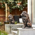 thumbnail image 4 of 20.47" Lion Statue Resin Outdoor Guardian Sculpture,Simulated Animal Decor for Villa,Garden,Park & Resort,Decoration for Home & Courtyard,Brown, 4 of 9