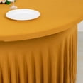 thumbnail image 5 of Efavormart Gold Wavy Spandex Fitted Round 1-Piece Tablecloth Table Skirt, Stretchy Table Cover with Ruffles - 6ft, 5 of 6