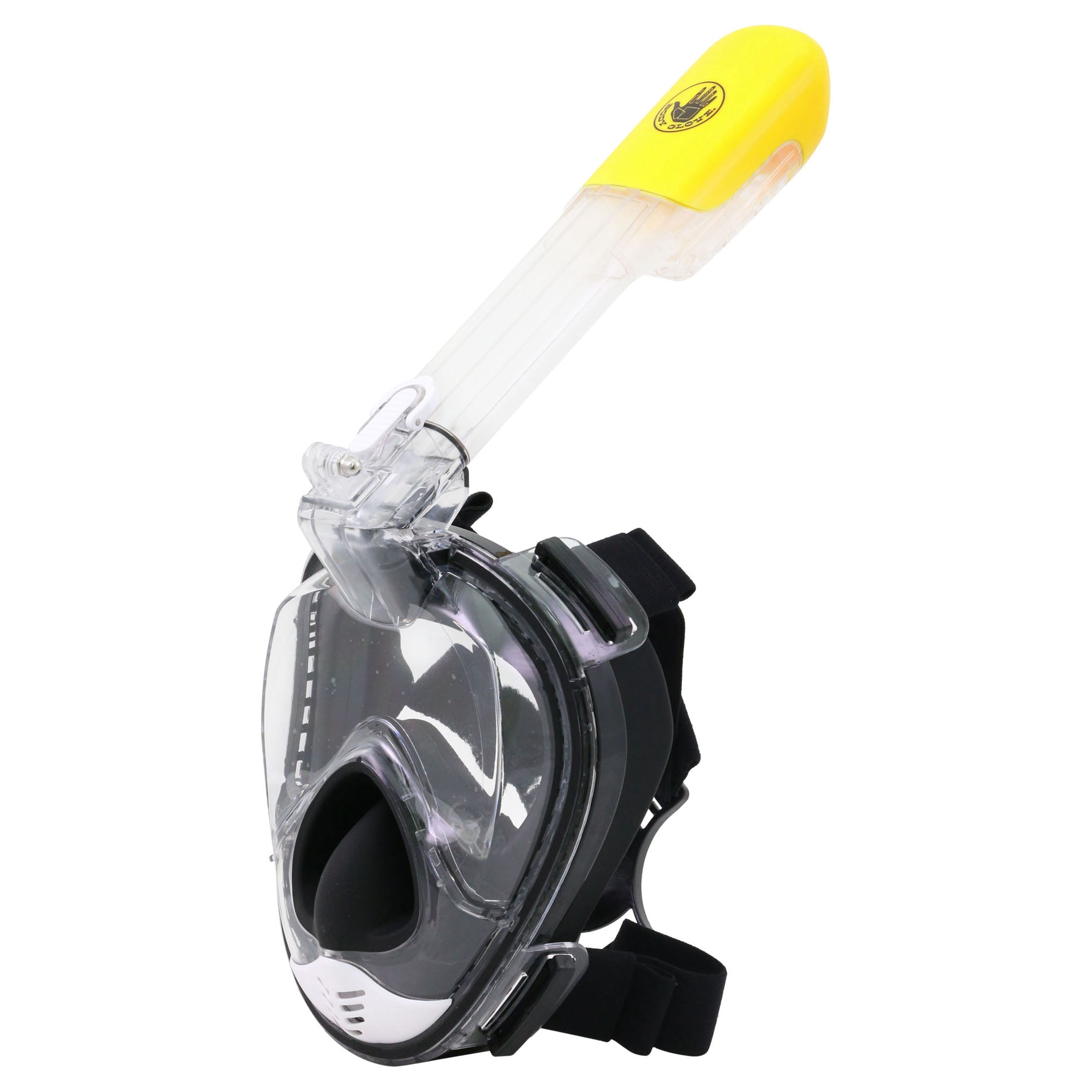 Body Glove Aire Full Face Snorkel and Fins Set for Adults, Anti-Fog and Anti-Leak 180 Degree Panoramic View, S/M, Black/Yellow