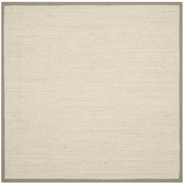 SAFAVIEH Natural Fiber Kentigern Solid Area Rug, Marble/Khaki, 12' x 12' Square