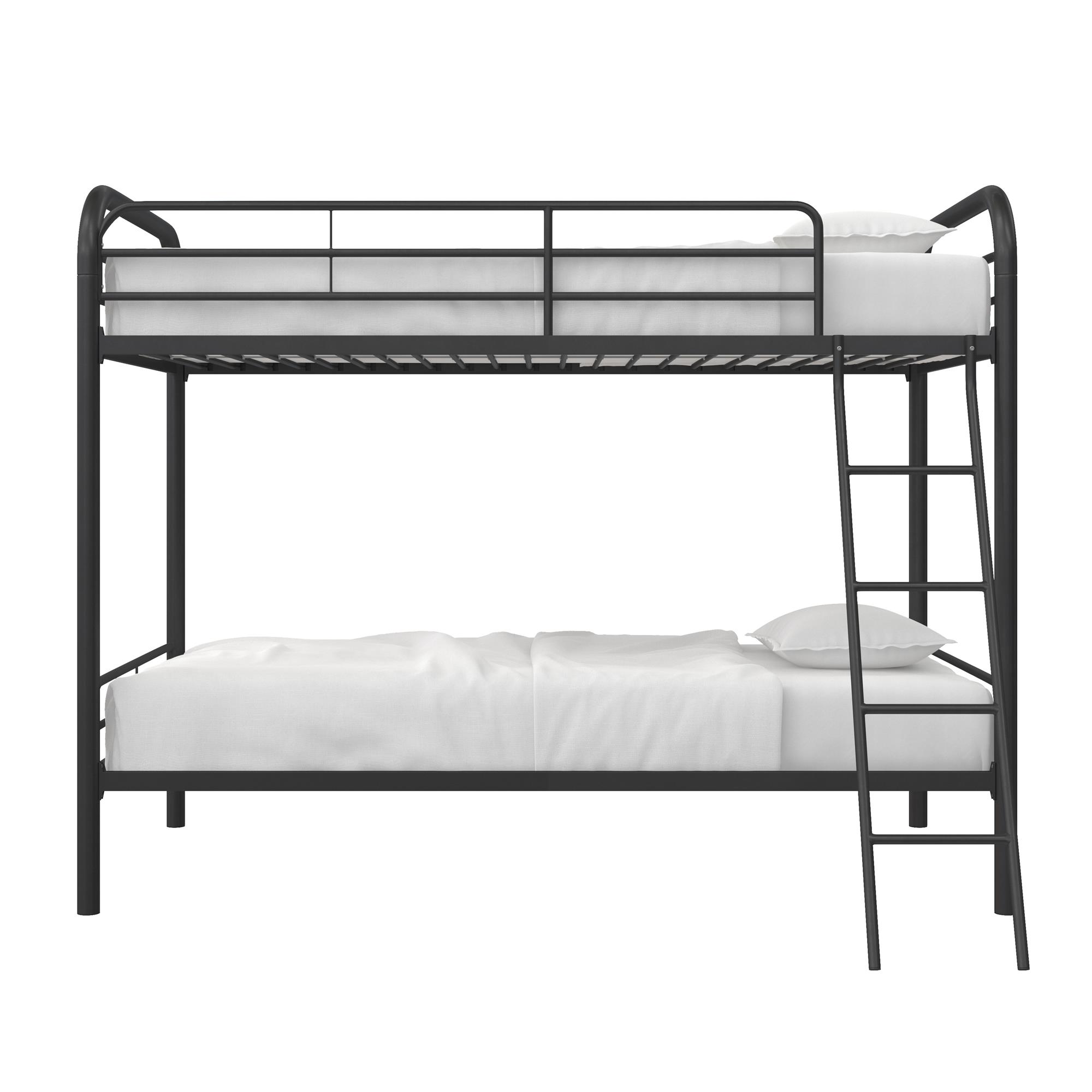 DHP Dusty Twin over Twin Metal Bunk Bed with Secured Ladder, Black - image 3 of 9