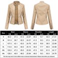 thumbnail image 2 of Chaqueta recortada Mujer Abrigo casual de piel sintética Ropa de calle vintage Ygjytge Beige T S para Mujer, 2 of 9