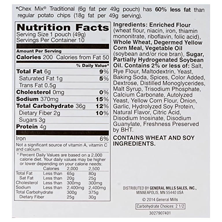 General Mills Chex Mix Traditional Snack Mix (Pack of 24
