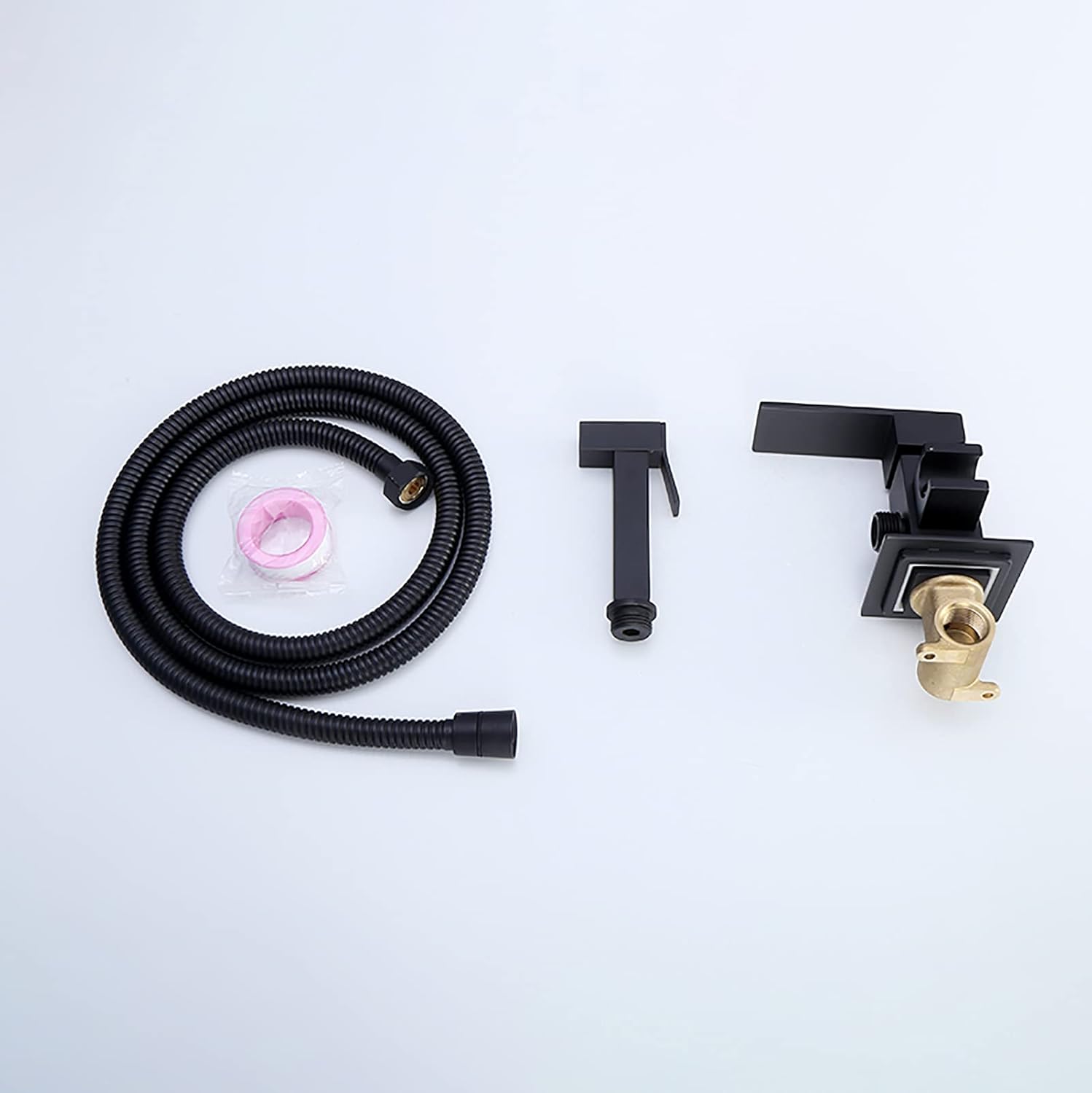 Handheld Bidet Sprayer for Toilet, Black Brass Bathroom Cloth Diaper Sprayer Set with Cold and Hot Water, Wall Mounted Toilet Bidet Sprayer Kit for Feminine Hygiene, Bathing Pets